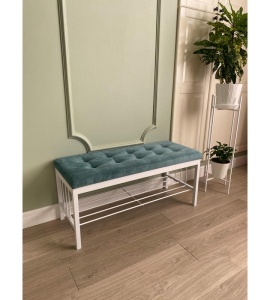 Банкетка Сканди-96-1 (бирюзовый/белый)