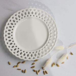 Тарелка DELICATE, фарфор, белый, 17*2см