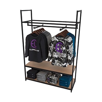 Стеллаж для одежды в стиле Лофт A17120-08-ЧДС (170х120х45)