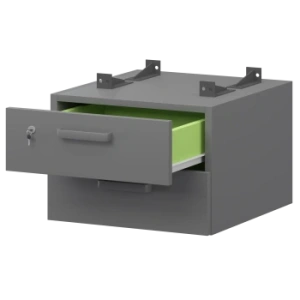 Тумба подвесная для столов на м/каркасе гл.600 мм Смарт СМТ-2ПД.60 Графит