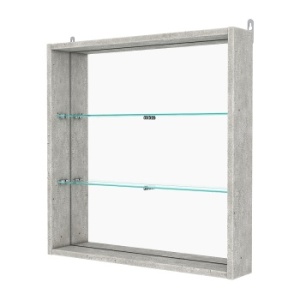 Витрина настенная с регулировочными полками №1-2ГУ-РЕГ с зеркалом, Метрополитан Грей