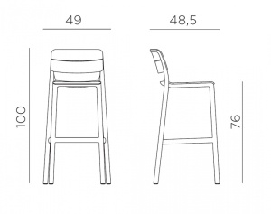 Стул пластиковый барный Cassia Stool бежевый