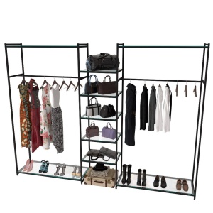 Стеллаж для одежды КС-2213 со стеклом