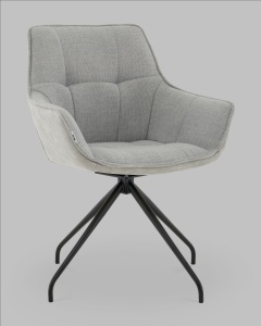 Кресло вращающееся Кимберли рогожка/замша серый