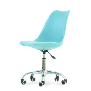 Стул на колесах Sephi Roll, бирюзовая экокожа