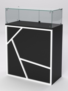 Торговый прилавок прямоугольный серии РОК №12, Черный