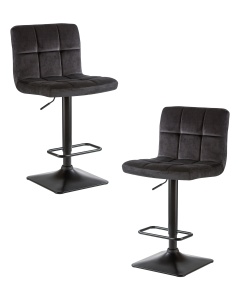Набор 2 шт Стул барный DOBRIN DOMINIC, черный велюр (MJ9-101)