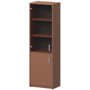 Шкаф комбинированный узкий с тонированным стеклом Арго А-321/А-стл321тон Терракота