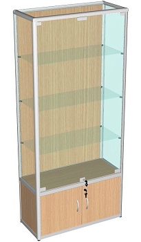 ВА-251-Д Витрина из алюминиевого профиля с накопителем цвет Дуб сонома