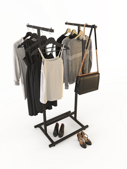 Вешало двойное DOPPIO-GABBIANO-NERO Т-образное, "ЛОФТ"