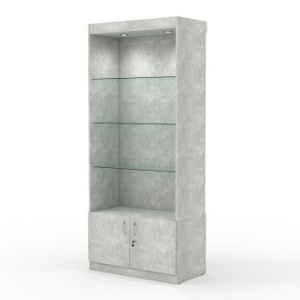 Витрина "АСТРА" №101-1 (без дверок, задняя стенка - ДСП), Метрополитан Грей