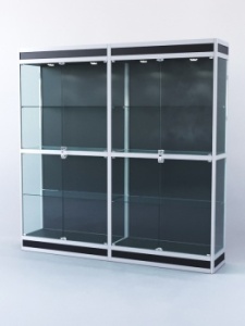 Витрина "ПРЯМОУГОЛЬНАЯ" №3-2м-400-1 (задняя стенка - ДВП), Черный