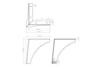 Мебельная опора Boyard GRAND N331BL.2/150, черная