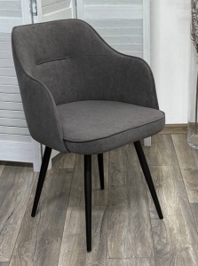 Стул ЛОРИС 360 град. поворот. B28 Темно-серый, велюр / черный каркас,