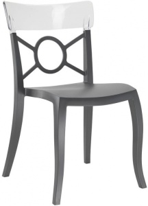 Стул пластиковый Opera-S антрацит, прозрачный