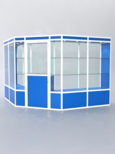 Павильон торговый из профиля угловой №7а, Делфт голубой U525 ST9 + Белый