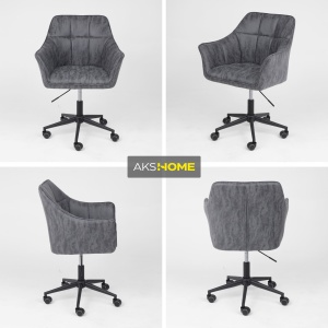 Кресло поворотное Barren, винтажный серый, ткань