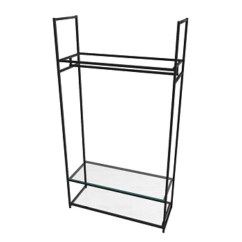 Стеллаж для одежды в стиле Лофт AС22120-07-Ч со стеклом (220х120х45)