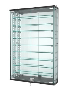 Витрина "АТРИУМ" с регулировочными полками настенная №2-6-РЕГ, Черный