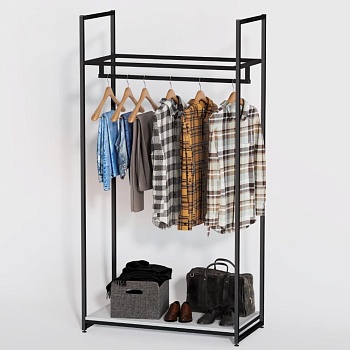 Стеллаж для одежды в стиле лофт A1790-03-ЧБ