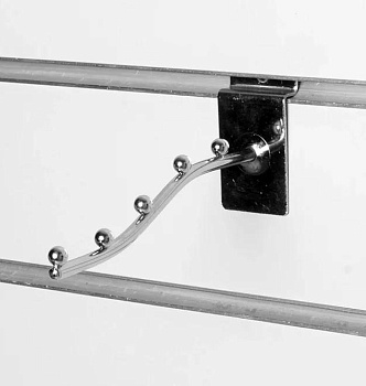 F105-150 Кронштейн изогнутый(тонкий) с 5-ю шариками, 150мм, хром