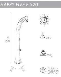 Душ солнечный Happy Five F 520 антрацит