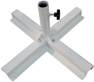 Зонт пляжный со стационарной базой Kiwi Clips&Base белый, серый