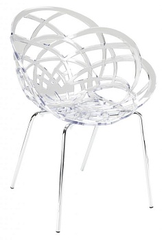 Кресло прозрачное Flora-ML хромированный, прозрачный