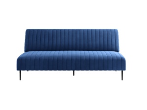 Baccara диван-кровать трехместный прямой без подлокотников, бархат синий 29