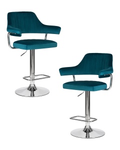 Набор 2 шт Стул барный DOBRIN CHARLY, морской волны велюр (MJ9-99)