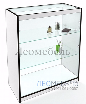  ПР-3 Прилавок остекленный  цвет Белый с черной кромкой