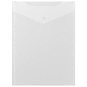 Папка-конверт с кнопкой А4, BRAUBERG "UNIVERSAL", до 100 листов, вертикальная, прозрачная, 0,15 мм, 273075