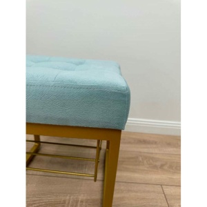 Банкетка Марсей 40-44 с полкой (светло-бирюзовый/золото)
