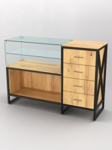 Прилавок "ЛОФТ СТИЛЬ" №1+13, Дуб Золотистый