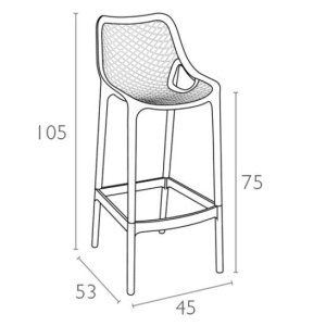 Стул пластиковый барный Air Bar