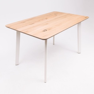 Стол Майон, дуб натуральный + черный, массив