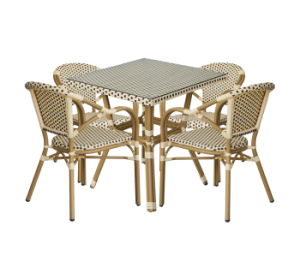 "Кабри" обеденная группа плетеная на 4 персоны, цвет бежево-коричневыйцвет бежево-коричневый