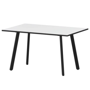 Стол нераздвижной Альфа Обеденные столы в пластике Альфа 1200 (Н-3815) Супер Белый/Черный муар