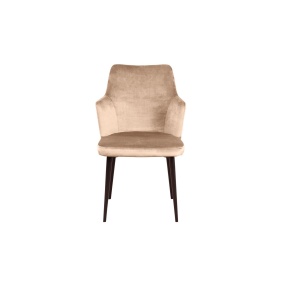 Стул с подлокотниками Хант, бархат бежевый 5 / чёрный конус