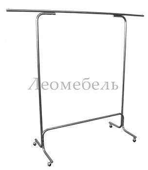 5М-11К(хром) Вешало для одежды напольное одинарное на колесах, 1600Lх1650Hx500Dмм