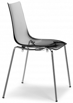 Стул прозрачный Zebra Antishock 4 Legs хром, серый