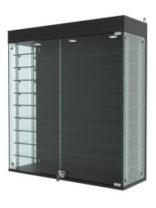 Витрина "АТРИУМ" с регулировочными полками настенная №4А-2Г-РЕГ, Черный