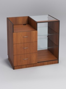 Прилавок под кассу "ТОРГОВЫЙ" №8, Орех, кромка черная