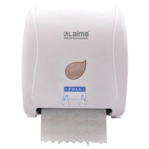 Диспенсер для полотенец в рулонах LAIMA PROFESSIONAL ECO (Система Н1), механический, белый, ABS-пластик, 606550