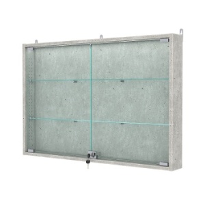 Витрина настенная с регулировочными полками №3-3АУ-РЕГ с подсветкой, Метрополитан Грей