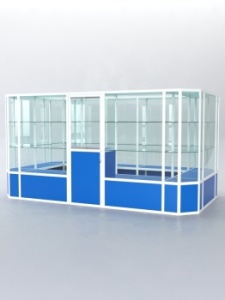 Павильон торговый из профиля островной №3б, Делфт голубой U525 ST9 + Белый