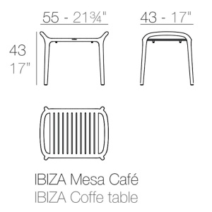 Столик пластиковый для лежака Ibiza Basic слоновая кость