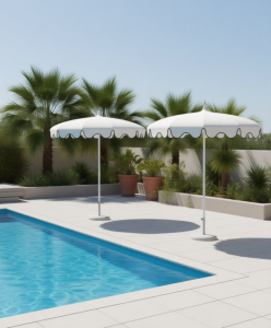 Зонт пляжный профессиональный Ø2.2 м Dali белый 15, кант 24