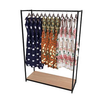 Стеллаж для одежды в стиле Лофт A17120-02-ЧДС (170х120х45)