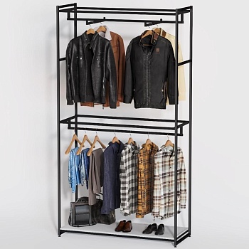 Стеллаж для одежды в стиле Лофт A22120-05-ЧБ